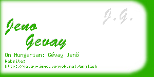 jeno gevay business card